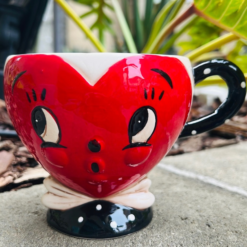 Original Johanna Parker Heart Mug Polka Dot Base & Handle